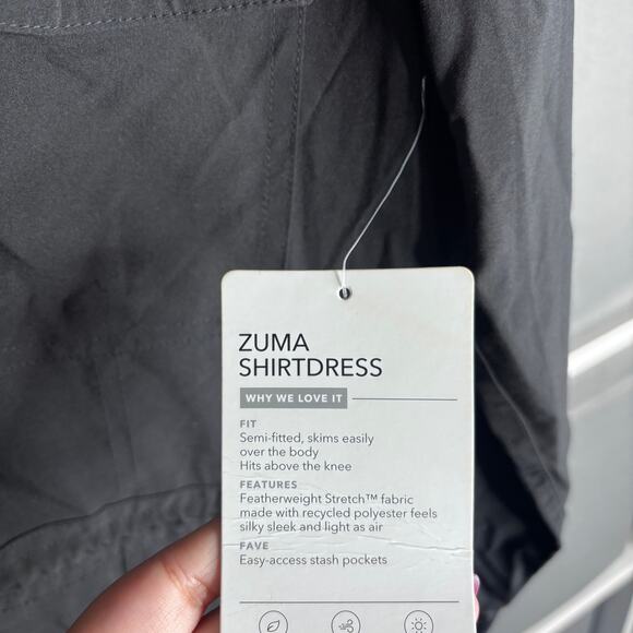 Athleta Zuma Shirtdress Black Size M NWT - Picture 6 of 6